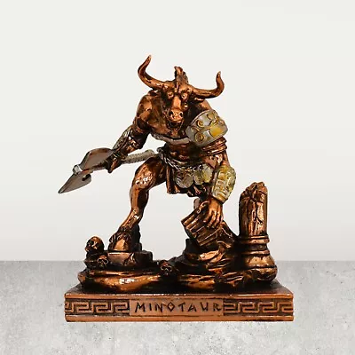 Minotaur - Half-Man Half-Bull - Labyrinth Theseus - Copper Plated Alabaster  • $119.90