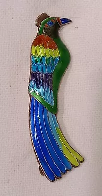 Old Colorful Vtg Enameled Hair Barrette Bird Of Paradise Very Nice • $8.88