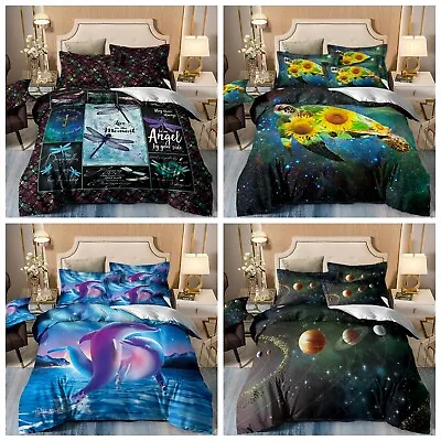 Dolphin Soft Quilt Doona Duvet Cover Set Single Double Queen King Size Bedding • $19.80