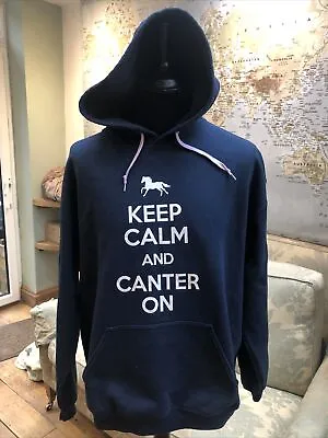 Keep Calm And Canter On - Hoodie / Hoody - Horses - Horse Riding Size L • £5