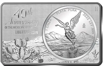 2022 Mexico Libertad 40th Anniversary 3 Oz .999 Silver Coin Bar BU Version • $279.99
