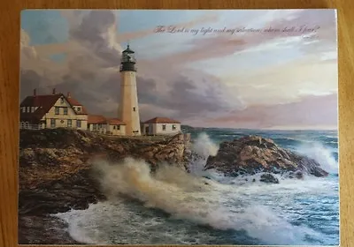 P. Graham Dunn BOA14 Storm Front Mounted Lighthouse Print Psalm 27:1 16 X12  • $27.49