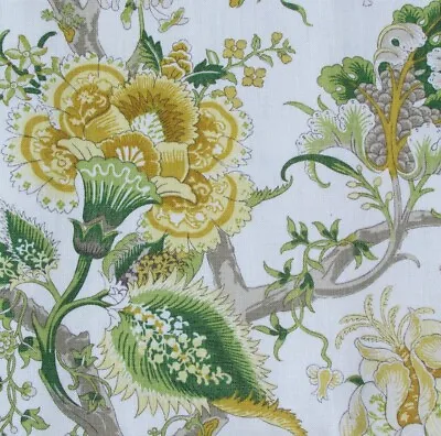 2.7 Meters X DESIGN ARCHIVES  Tree Of Life  Linen Fabric Antique Design Gold • £56