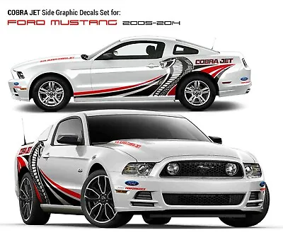 COBRA JET Side Graphic Decals Set For Ford Mustang 2005 - 2014 • $251.56