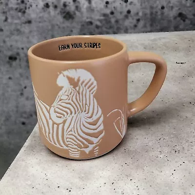 Zebra “Earn Your Stripes” XL Stoneware Coffee Tea BIG Mug/Cup 18oz Wild Sage • $16.99
