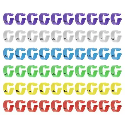 60pcs Poultry Leg Rings Numbered Clip Leg Bands Rings For Ducks Chickens 20mm • £14.78