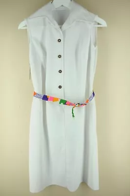 Vintage Women's White Sleeveless 80's Dress S/M Small Medium • $29.99