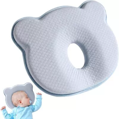 Newborn Baby Flat Head Prevent Cotton Pillow Positioner Anti Roll Infant Pillow • £10.95