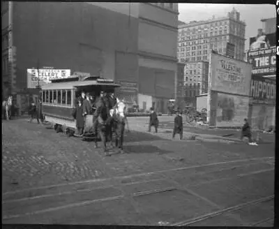 Horse-drawn Streetcar On Chambers Street New York NY Mid 1900 Old Photo • $5.47