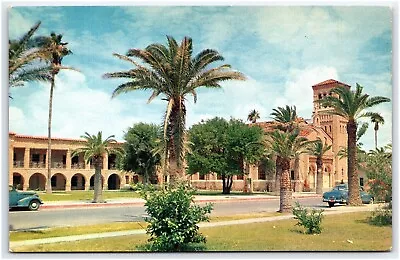 First Methodist Church McAllen Texas Palms Classic Cars Don Bartels Postcard • $6