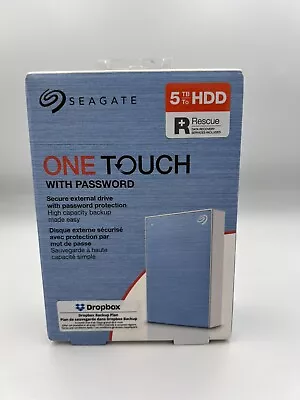 Seagate One Touch 5TB HDD USB 3.0 External Portable Hard Drive Blue STKZ5000402 • £110