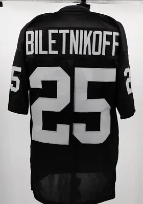 $39.99 • Buy Unsigned Custom Sewn Stitched FRED BILETNILOFF Oakland Raiders Black Jersey XL