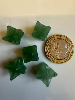 (1022) GREEN AVENTURINE MERKABA CRYSTALS 5pc • £15