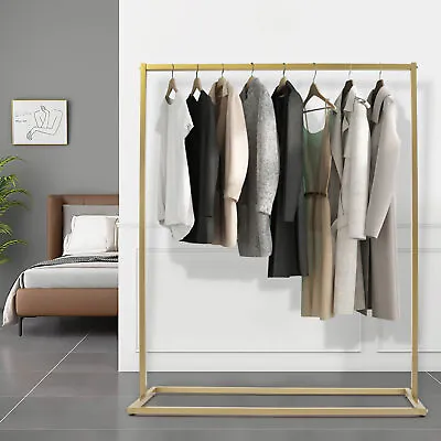 Clothes Display Stand Metal Garment Rack Clothes Rail Free Standing Gold • $98.80