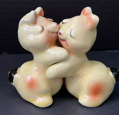 Vintage VTG Van Tellingen Bunny Hugging Salt & Pepper Shakers Set 1950’s MCM • $10.49