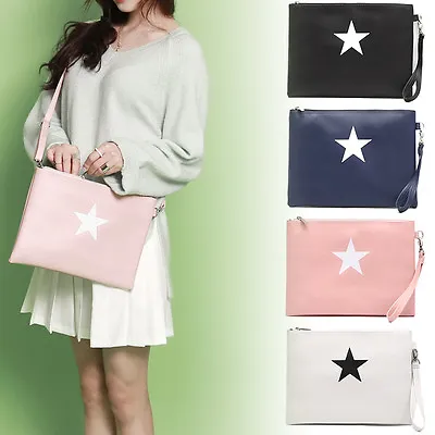 Simple Stars Printing Korean Clutch Bag Women Shoulder Various Styling Soft Care • $31.99