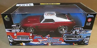 Muscle Machines '69 Mustang Boss California Vote America Red Car Die-Cast 1:18 • $54.99