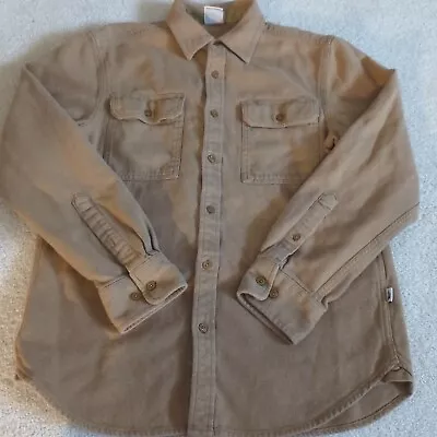 The North Face Shirt Mens Medium Brown Long Sleeve Button Up Chamois Flannel  • $23