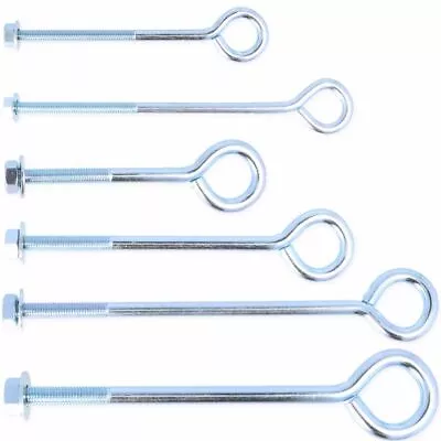 Straining Eye Bolts Nuts Washers M6 M8 M10 Zinc Plated - Wire Fencing Tension! • £2.95