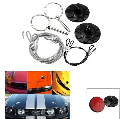 CNC Universal Car Racing Sport Bonnet Hood Pin Lock Latch Appearance Kit BLACK • $12