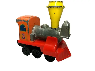 Vintage Cast Iron Diecast Mattel First Wheels Train Engine 1980 Red Yellow # 3 • $15.60