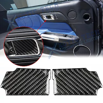 Real Carbon Fiber Door Handle Bowl Cover Trim Decals For Ford Mustang 2015-up • $10.99