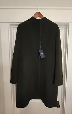 Cinzia Rocca Icons Medium Wool-Blend Long Black Dress Coat Women's 10 Retail $1k • $169