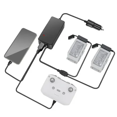 $56.97 • Buy Car Charger Battery Remote Control USB Charging Dock For DJI Mavic Air 2 Black