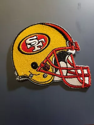 San Francisco 49ers Helmet 3.5  X 3  Iron On Embroidered Patch RED & GOLD • $4.25