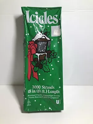 Vintage Old World Santa Icicles 18  Long Tinsel Made USA Union Wadding • $13.99