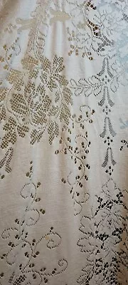 Vintage Quaker Lace Tablecloth 56 X 88 Old Ivory Rectangle #E2117 • $27.50