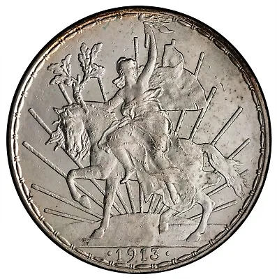 Mexico. Republic 1913 Mo Silver Caballito Peso 27.07 G 39 Mm AU-UNC KM-453 • $418.01