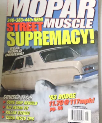 Mopar Muscle Magazine '63 Dodge Sure Grip Rebuild  November 2000 080717nonrh • $7.79