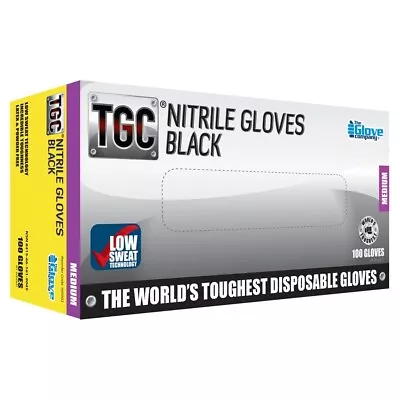 TGC Workgear Black Nitrile Gloves 100PK Medium 160002   • $29.95