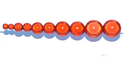 Pangaeawalker AAA Quality Round Miracle Beads Of 4 5 6 8 10 12 Mm Orange • £1.99