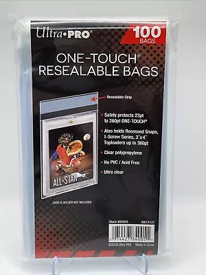 Ultra Pro One-Touch Resealable Bags 1 Pack Of 100 For One-Touch Holders • $5.50