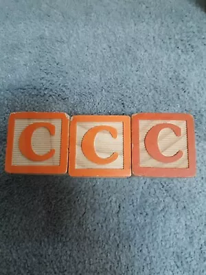 $5 • Buy Vintage Wooden Alphabet Block Letter C Crafts