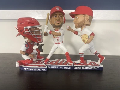 $300 • Buy St. Louis Cardinals Pujols Wainwright Molina Legends 3 Bobblehead Set 2022 Sga
