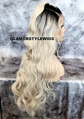 360 Lace Front Full Wig Long Wavy Layered Ombre Brown Light Blonde Mix Nwt • $109.95