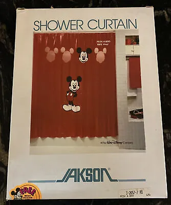 Vintage Jakson Peek-a-Boo Mickey Mouse Shower Curtain 72” (6’ X 6’) NOS • $22