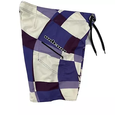 VTG Volcom Australia Boardshorts Purple Checkerboard Swirl Embroidered  Men's 31 • $17.99