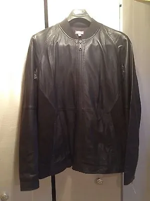 Calibrate Smooth Perforated Leather & Suede Jacket Size 44L US • $99