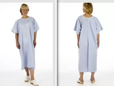 £8.15 • Buy Pullover Blue Examination X-ray NHS Hospital Gown Open Back No Ties/fastenings
