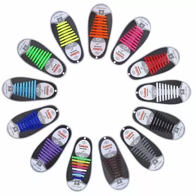 Elastic Shoe Laces Sport Sneakers Runner No Tie Lazy Lock Shoelaces Child Unisex • $5.99
