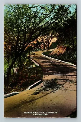 Madison IN Indiana Michigan Hill State Road 29 Vintage Postcard • $7.99