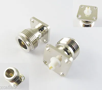 5x N Female Panel Mount Chassis With 4 Holes Flange PTFE Solder Connector 17.5mm • $7.29