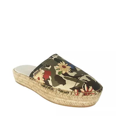 Miu Miu Floral Print Wedge Espadrille Mules • $248.99