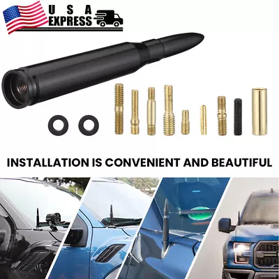 1X 50 Cal Bullet Antenna Heavy Gauge CNC Machined Billet Short For Ford F150 • $8.99