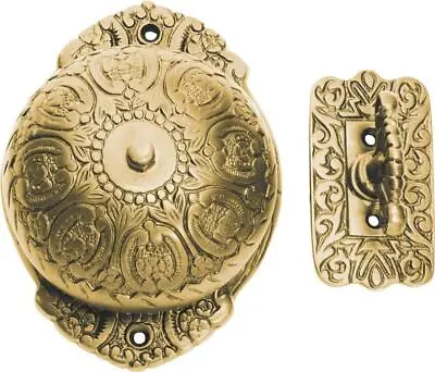 Polished Brass Ornate Manual Door Bell With Turn Handledoor RingerTH 5504 • $88.15