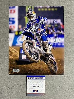 MOTOCROSS RACING JAMES BUBBA STEWART AUTOGRAPH 8x10 PHOTO YAMAHA PSA/DNA AM77986 • $79.95